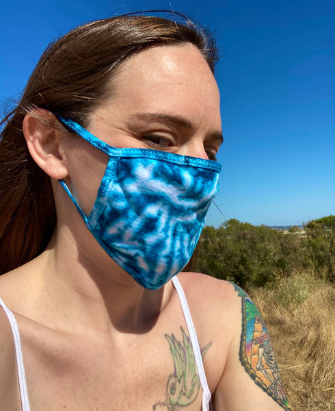 Ice Blue Crush Tie-Dyed Face Mask
