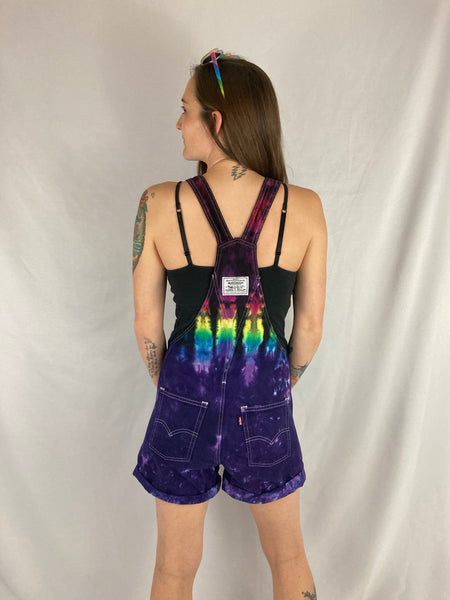 Women’s Purple/Rainbow Tie-dyed LEVI’S Shortalls, S