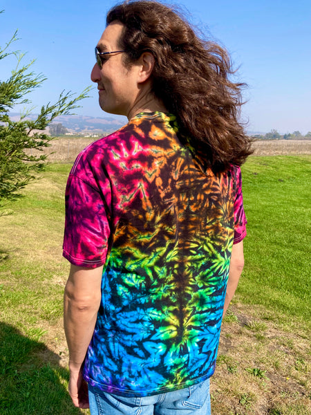 Adult Dark Rainbow Crush Tie-dyed Tee, M