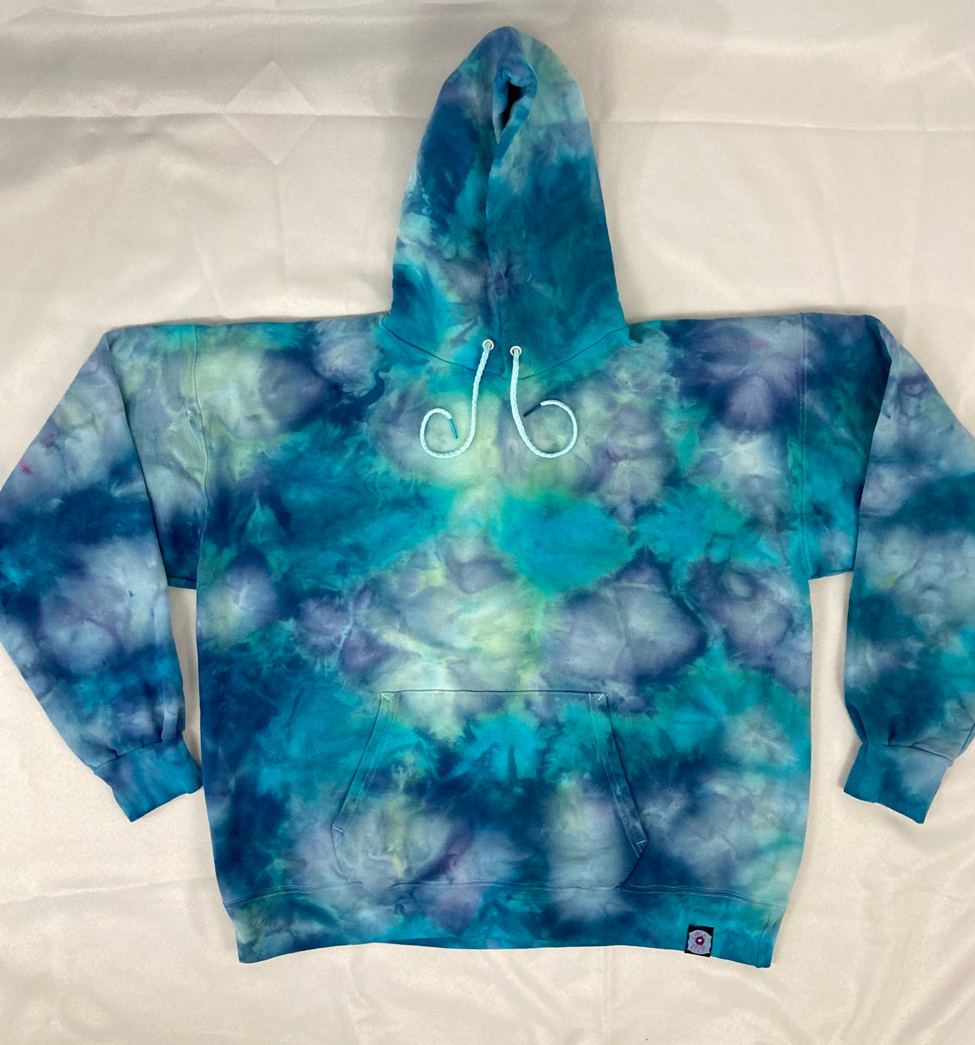 Adult Blue Sky Ice-Dyed Pullover Hoodie, L