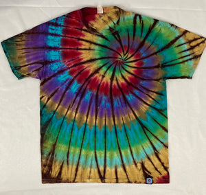 Adult Earthtone Spiral Tie-Dyed Tee, L