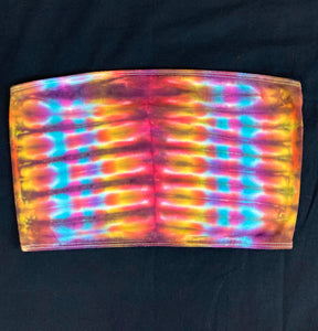 Women's Fire Sunset Tie-Dyed Tube Top, XS