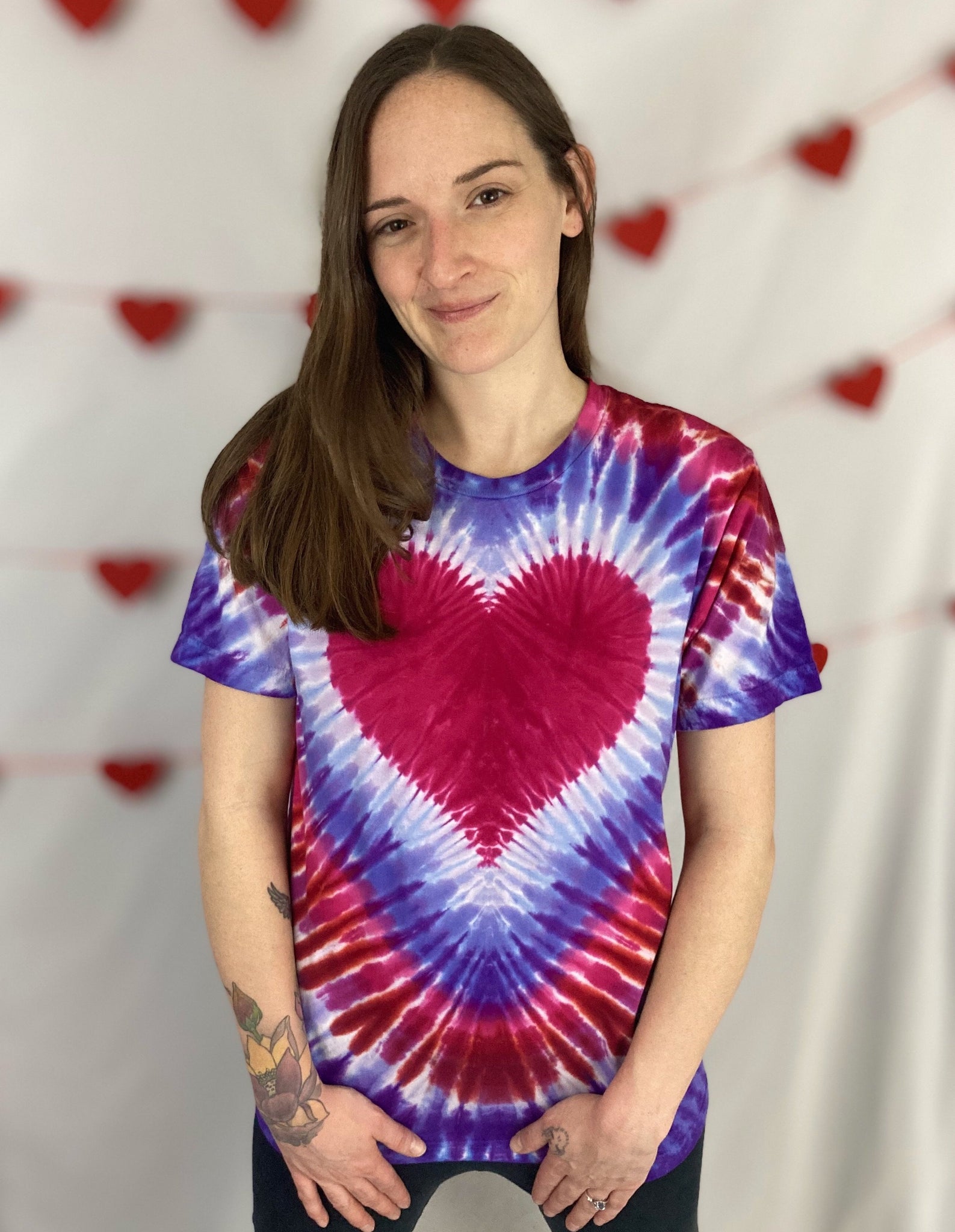 Adult Valentine’s Heart Tie-dyed Tee, S