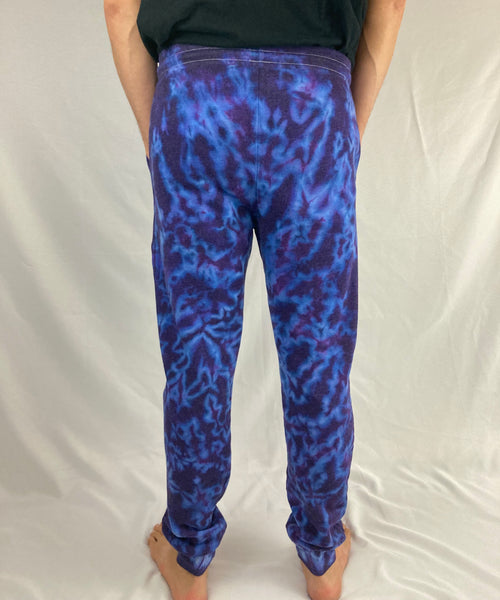 Adult Purple/Blue Tie-Dyed Jogger Sweatpants, XL