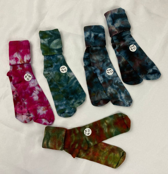 Adult Multi-Color Ice/Tie-Dyed Bamboo Socks, 9-11