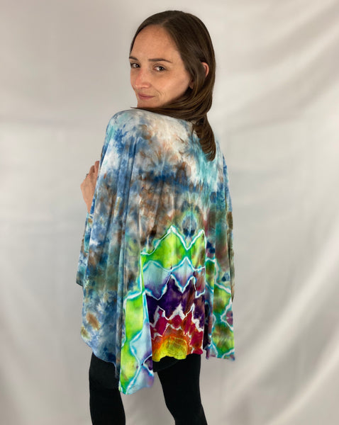 Women's Sky Mandala Rayon Ice-dyed Shawl, O/S