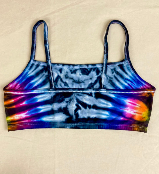 Women's Gray/Sunset Tie-dyed Bralette, S (34)