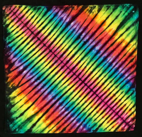 Pastel Rainbow Striped Tie-Dyed Bandana