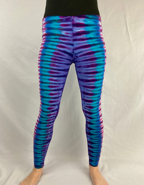Purple/Blue Tie-Dyed Leggings, S, L, & XL