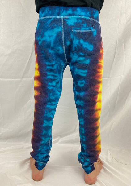 Adult Blue Sunset Tie-Dyed Jogger Sweatpants, XL & 2X
