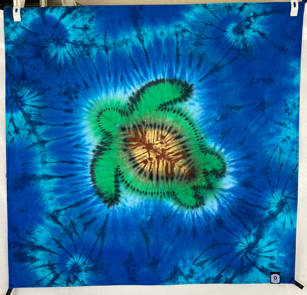 30" x 30" Ocean Turtle Tie-dyed Mini Tapestry/Wall Hanging